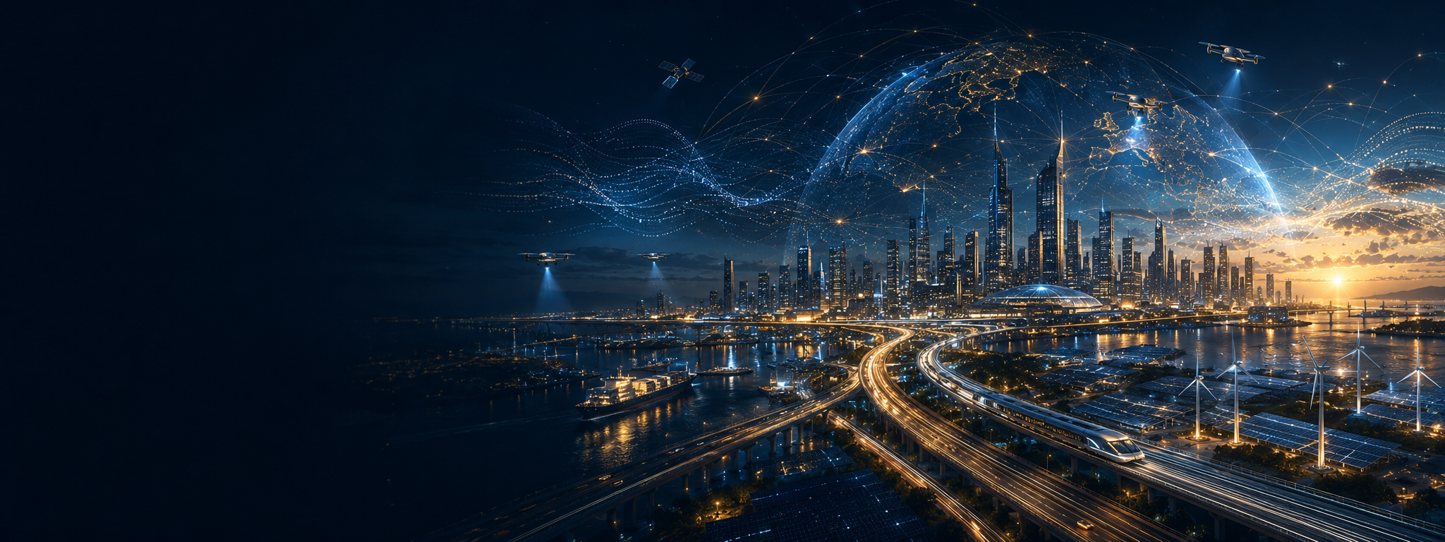 An AI-enabled future city integrating intelligent infrastructure, energy, mobility, and global connectivity