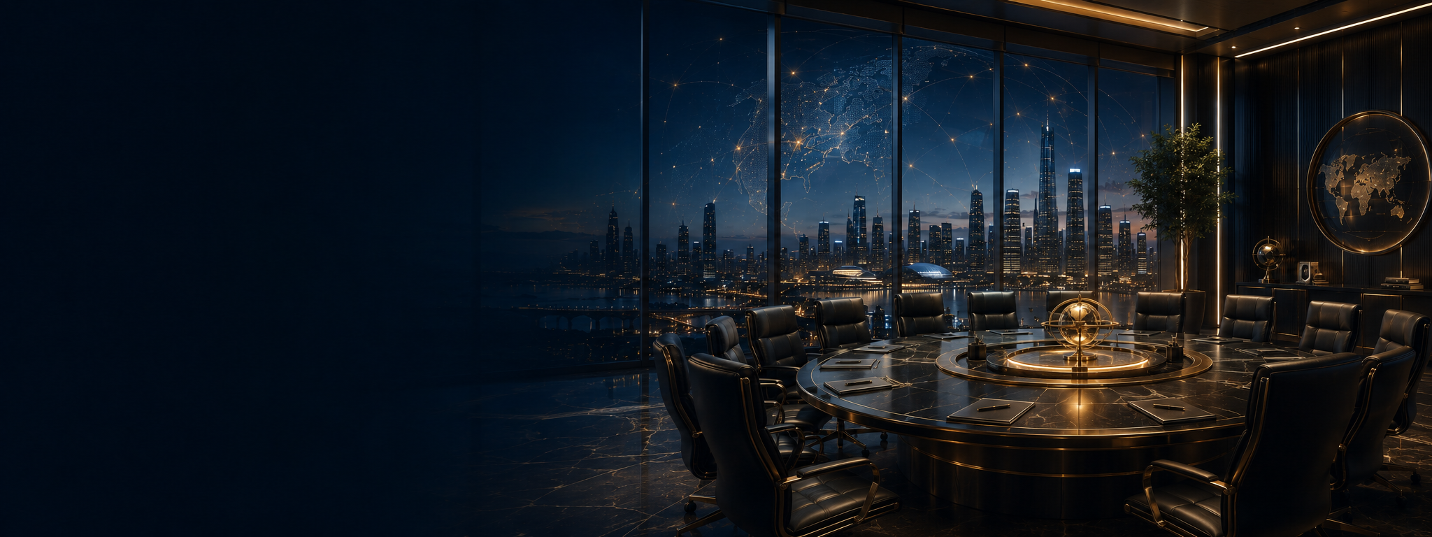 A premium global boardroom representing strategic relationship, alignment, and institutional coordination within the broader Shaker ecosystem